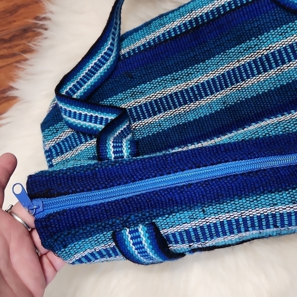 Pinzon Boho Mexican Handmade Blue Shoulder bag - Picture 4 of 4